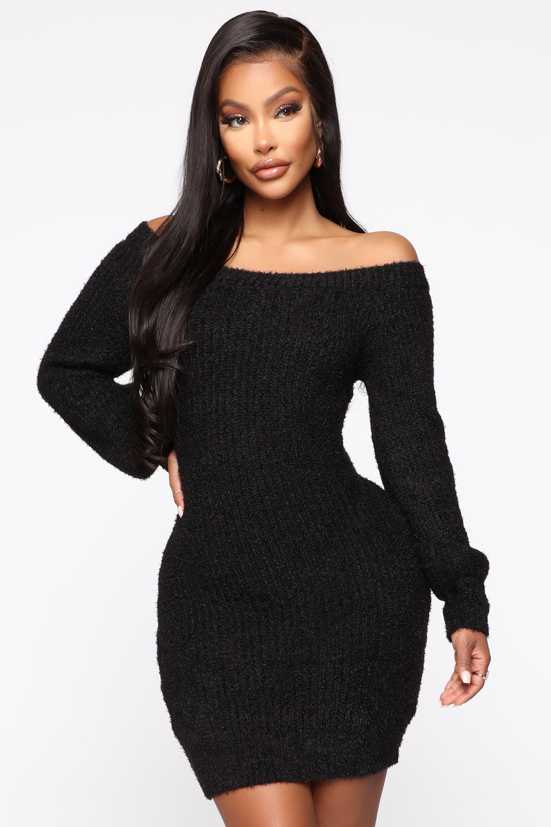 black dress sweater